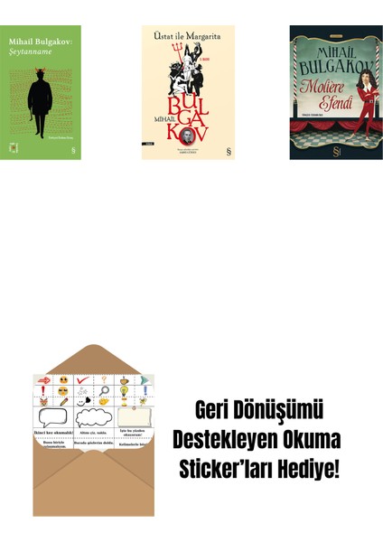 Everest Açıkhava 12 - Şeytanname + Üstat Ile Margarita + Moliere Efendi + Okuma Sticker'ları