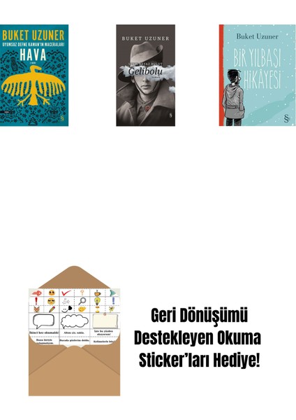 Uyumsuz Defne Kaman'ın Maceraları - Hava + Gelibolu (Ciltli) + Bir Yılbaşı Hikâyesi + Okuma Sticker'ları