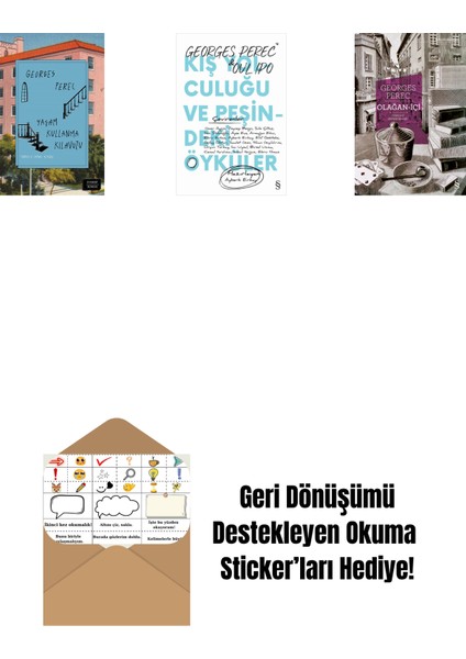 Yaşam Kullanma Kılavuzu (Ciltli) + Kış Yolculuğu ve Peşindeki Öyküler + Olağan-Içi + Okuma Sticker'ları