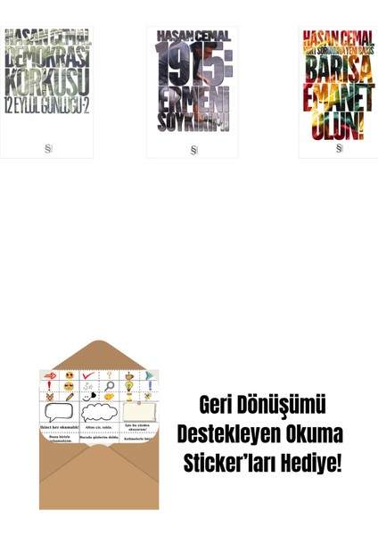 Demokrasi Korkusu + 1915: Ermeni Soykırımı + Barışa Emanet Olun + Okuma Sticker'ları