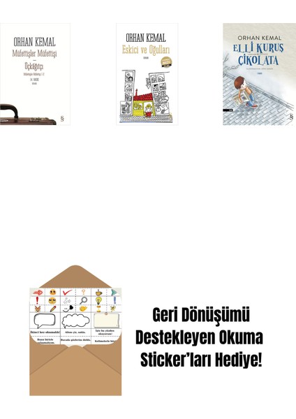 Müfettişler Müfettişi - Üçkâğıtçı (2 Kitap Bir Arada) + Eskici ve Oğulları (Midi Boy) + Elli Kuruş Çikolata + Okuma Sticker'ları