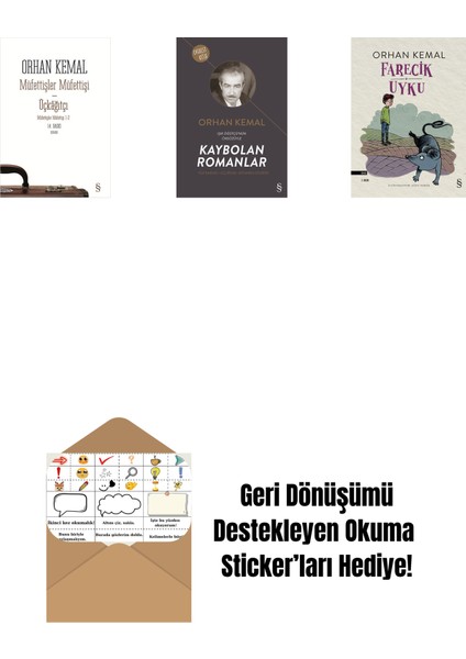 Müfettişler Müfettişi - Üçkâğıtçı (2 Kitap Bir Arada) + Kaybolan Romanlar + Farecik Uyku + Okuma Sticker'ları