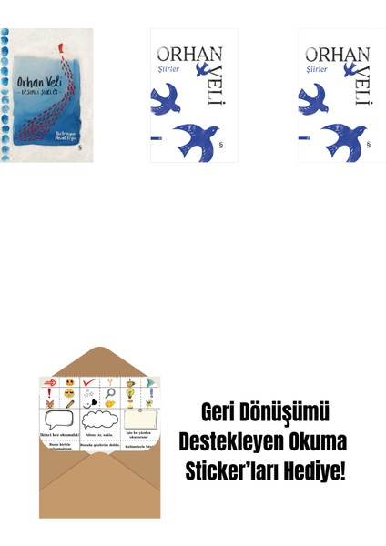 Orhan Veli - Resimli Şiirler (Bez Ciltli) + Şiirler (Ciltli) + Şiirler + Okuma Sticker'ları