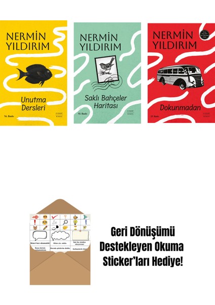 Unutma Dersleri (Ciltli) + Saklı Bahçeler Haritası (Ciltli) + Dokunmadan + Okuma Sticker'ları