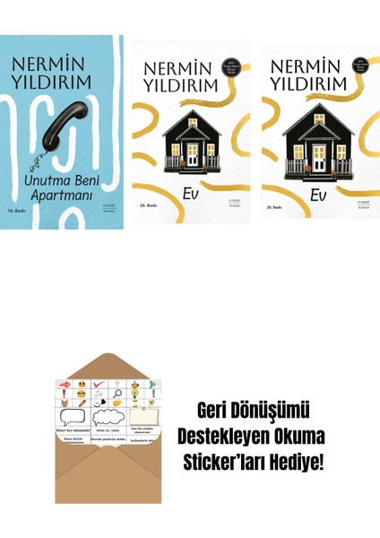 Unutma Beni Apartmanı (Ciltli) + Ev (Ciltli) + Ev + Okuma Sticker'ları