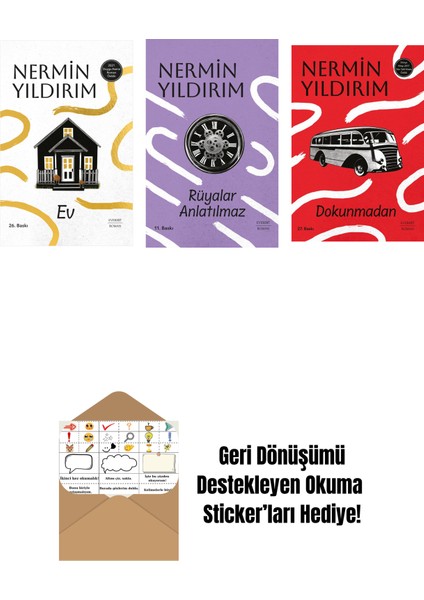 Ev (Ciltli) + Rüyalar Anlatılmaz (Ciltli) + Dokunmadan + Okuma Sticker'ları