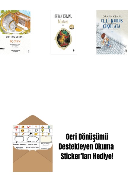 Üç Oyun + Murtaza (Midi Boy) + Elli Kuruş Çikolata + Okuma Sticker'ları