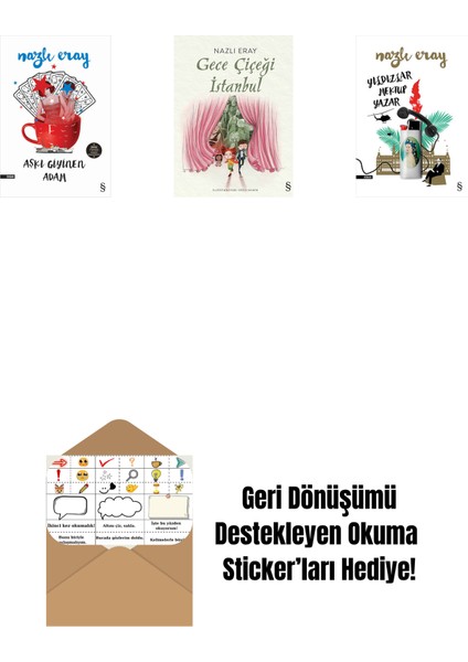 Aşkı Giyinen Adam + Gece Çiçeği Istanbul + Yıldızlar Mektup Yazar + Okuma Sticker'ları
