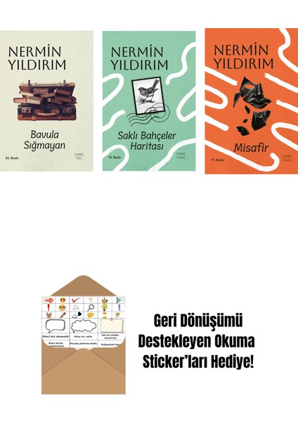 Bavula Sığmayan (Ciltli) + Saklı Bahçeler Haritası (Ciltli) + Misafir (Ciltli) + Okuma Sticker'ları