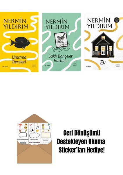 Unutma Dersleri (Ciltli) + Saklı Bahçeler Haritası (Ciltli) + Ev + Okuma Sticker'ları