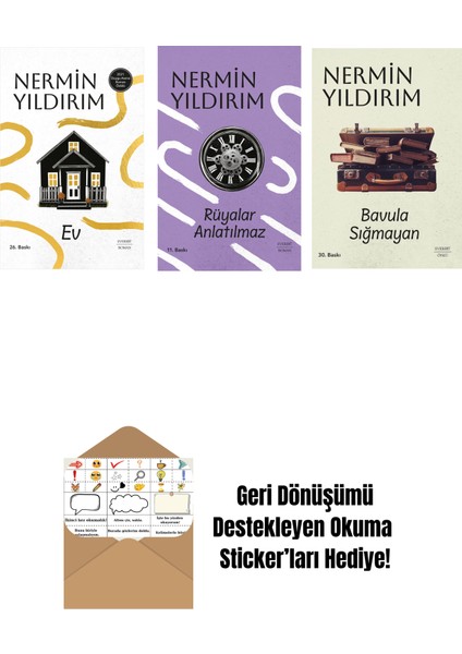 Ev (Ciltli) + Rüyalar Anlatılmaz (Ciltli) + Bavula Sığmayan + Okuma Sticker'ları