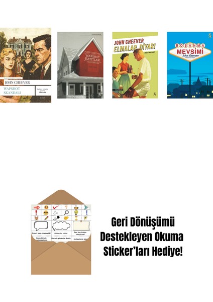 John Cheever 4 Kitap Set + Okuma Sticker'ları