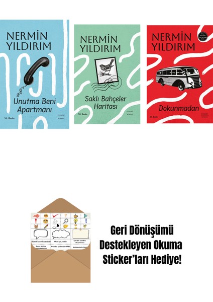 Unutma Beni Apartmanı (Ciltli) + Saklı Bahçeler Haritası (Ciltli) + Dokunmadan + Okuma Sticker'ları