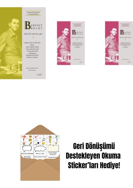 Bertolt Brecht - Bütün Oyunları 2 (Ciltli) + Bertolt Brecht - Bütün Oyunları 5 + Bertolt Brecht - Bütün Oyunları 5 (Ciltli) + Okuma Sticker'ları