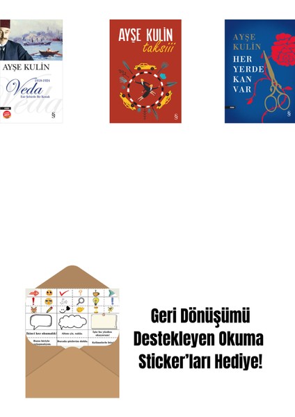 Veda (Midi Boy) + Taksiii + Her Yerde Kan Var (Ciltli) + Okuma Sticker'ları