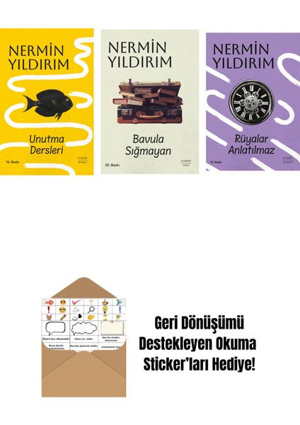 Unutma Dersleri (Ciltli) + Bavula Sığmayan + Rüyalar Anlatılmaz + Okuma Sticker'ları