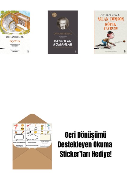 Üç Oyun + Kaybolan Romanlar + Aslan Tomson - Köpek Yavrusu + Okuma Sticker'ları