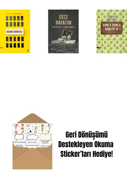 Düşme Korkusu + Gece Hayatım + Damla Damla Günler 4 + Okuma Sticker'ları