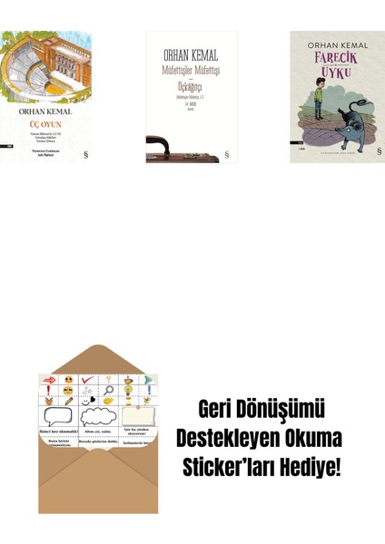 Üç Oyun + Müfettişler Müfettişi - Üçkâğıtçı (2 Kitap Bir Arada) + Farecik Uyku + Okuma Sticker'ları