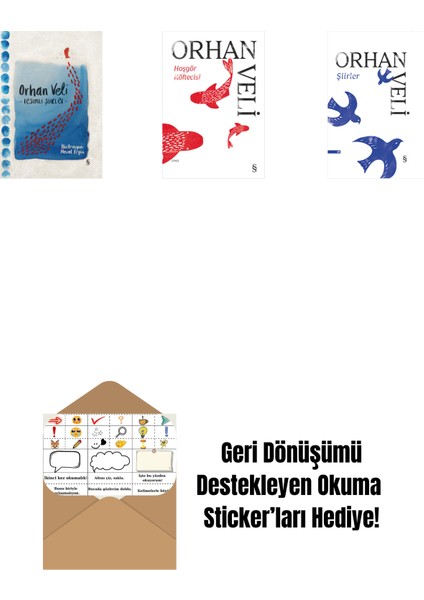 Orhan Veli - Resimli Şiirler (Bez Ciltli) + Hoşgör Köftecisi + Şiirler + Okuma Sticker'ları