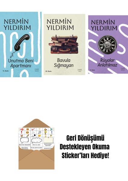 Unutma Beni Apartmanı (Ciltli) + Bavula Sığmayan + Rüyalar Anlatılmaz + Okuma Sticker'ları