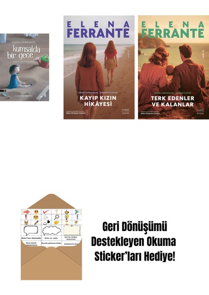 Kumsalda Bir Gece + Kayıp Kızın Hikayesi + Terk Edenler ve Kalanlar + Okuma Sticker'ları