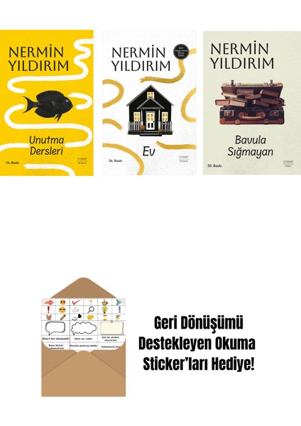 Unutma Dersleri (Ciltli) + Ev (Ciltli) + Bavula Sığmayan + Okuma Sticker'ları