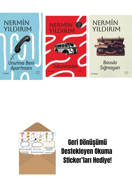 Unutma Beni Apartmanı (Ciltli) + Dokunmadan (Ciltli) + Bavula Sığmayan + Okuma Sticker'ları