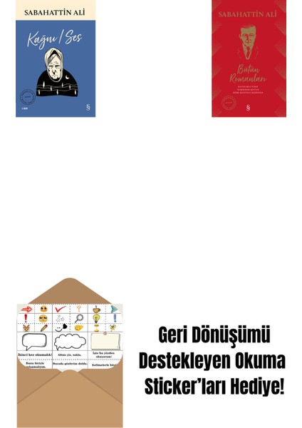 Kağnı / Ses + Sabahattin Ali Bütün Romanları (Ciltli) + Okuma Sticker'ları