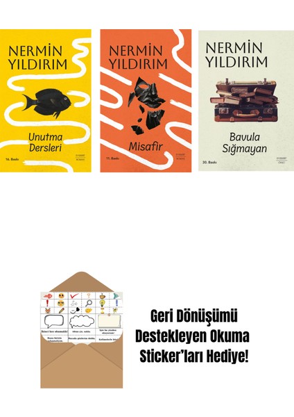 Unutma Dersleri (Ciltli) + Misafir (Ciltli) + Bavula Sığmayan + Okuma Sticker'ları