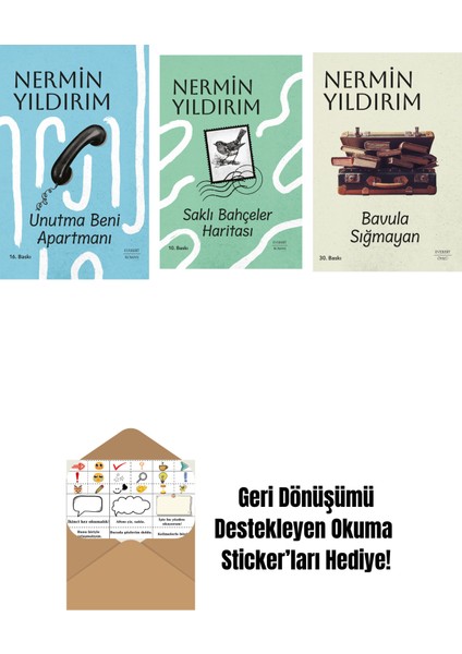Unutma Beni Apartmanı (Ciltli) + Saklı Bahçeler Haritası (Ciltli) + Bavula Sığmayan + Okuma Sticker'ları