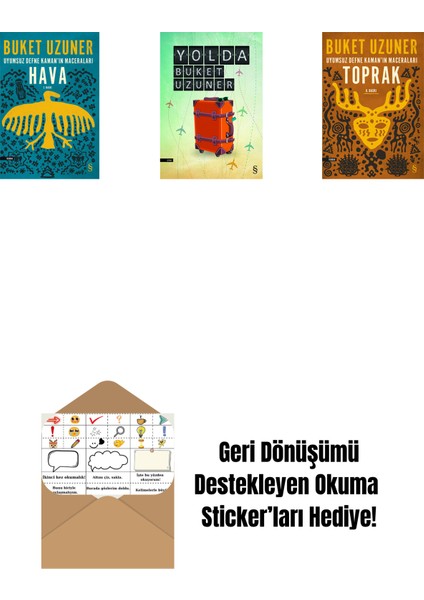 Uyumsuz Defne Kaman'ın Maceraları - Hava + Yolda + Uyumsuz Defne Kaman'ın Maceraları - Toprak + Okuma Sticker'ları