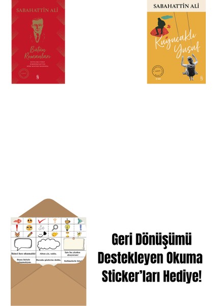 Sabahattin Ali Bütün Romanları (Ciltli) + Kuyucaklı Yusuf + Okuma Sticker'ları