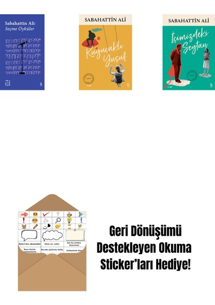 Everest Açıkhava 1 - Sabahattin Ali Seçme Öyküler + Kuyucaklı Yusuf + Içimizdeki Şeytan + Okuma Sticker'ları