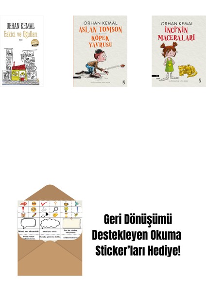 Eskici ve Oğulları (Midi Boy) + Aslan Tomson - Köpek Yavrusu + Inci'nin Maceraları + Okuma Sticker'ları