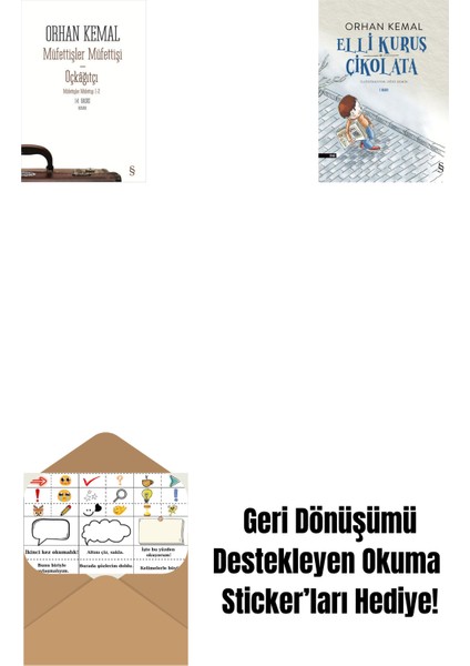 Müfettişler Müfettişi - Üçkâğıtçı (2 Kitap Bir Arada) + Elli Kuruş Çikolata + Okuma Sticker'ları