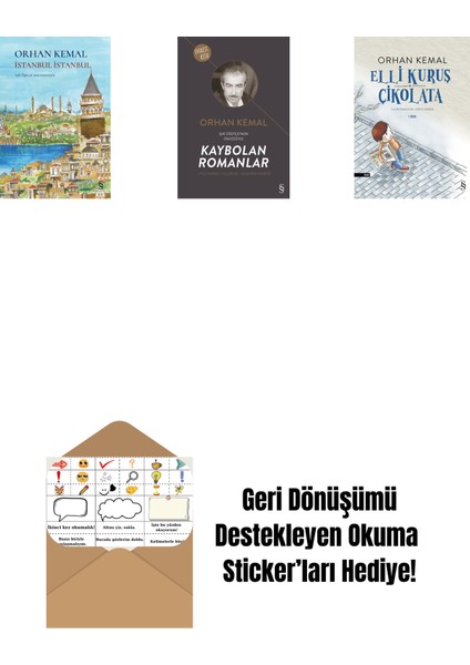 Istanbul Istanbul (Ciltli) + Kaybolan Romanlar + Elli Kuruş Çikolata + Okuma Sticker'ları