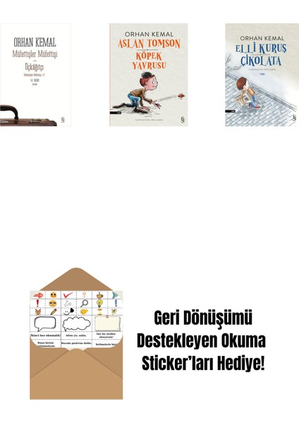 Müfettişler Müfettişi - Üçkâğıtçı (2 Kitap Bir Arada) + Aslan Tomson - Köpek Yavrusu + Elli Kuruş Çikolata + Okuma Sticker'ları