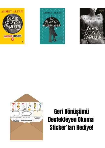 Ölmek Kolaydır Sevmekten (Okumayan Kalmasın) + Bir Hayat Bir Hayata Değer + Ölmek Kolaydır Sevmekten + Okuma Sticker'ları