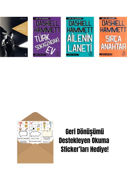 Türk Sokağındaki Ev (Cep Boy) + Ailenin Laneti (Cep Boy) + Sırça Anahtar (Cep Boy) + Okuma Sticker'ları