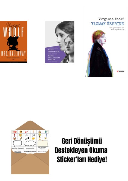 Mrs.dalloway + Hasta Olmaya Dair Hasta Odalarından Notlar + Yazmak Üzerine + Okuma Sticker'ları
