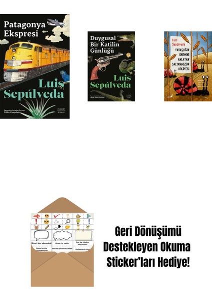 Patagonya Ekspresi + Duygusal Bir Katilin Günlüğü + Yavaşlığın Önemini Anlayan Salyangozun Hikayesi + Okuma Sticker'ları