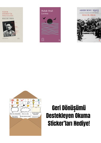 Nazım Hikmet’in Yolculuğu + Everest Açıkhava 31 - Lavinia + Arıburnu 1915 (Ciltli) + Okuma Sticker'ları