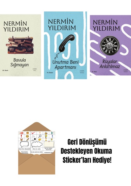 Bavula Sığmayan (Ciltli) + Unutma Beni Apartmanı (Ciltli) + Rüyalar Anlatılmaz + Okuma Sticker'ları