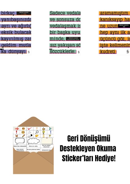 A ! Etika + Parçalanmış Divan + Altı + Okuma Sticker'ları