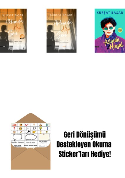 Aklımda Hep Sen (Midi Boy) + Aklımda Hep Sen + Aslında Hayal + Okuma Sticker'ları
