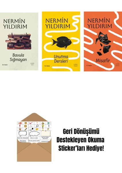 Bavula Sığmayan (Ciltli) + Unutma Dersleri (Ciltli) + Misafir (Ciltli) + Okuma Sticker'ları