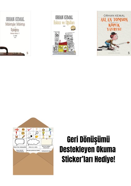 Müfettişler Müfettişi - Üçkâğıtçı (2 Kitap Bir Arada) + Eskici ve Oğulları (Midi Boy) + Aslan Tomson - Köpek Yavrusu + Okuma Sticker'ları