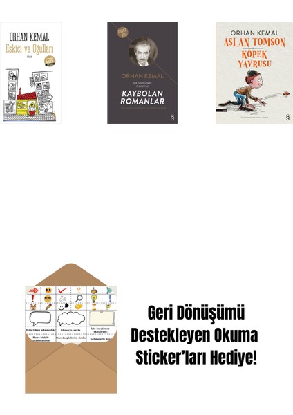 Eskici ve Oğulları (Midi Boy) + Kaybolan Romanlar + Aslan Tomson - Köpek Yavrusu + Okuma Sticker'ları