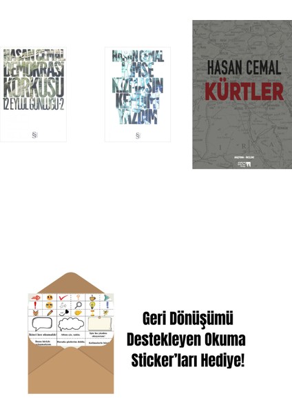 Demokrasi Korkusu + Kimse Kızmasın Kendimi Yazdım + Kürtler + Okuma Sticker'ları